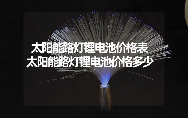 太阳能路灯锂电池价格表 太阳能路灯锂电池价格多少